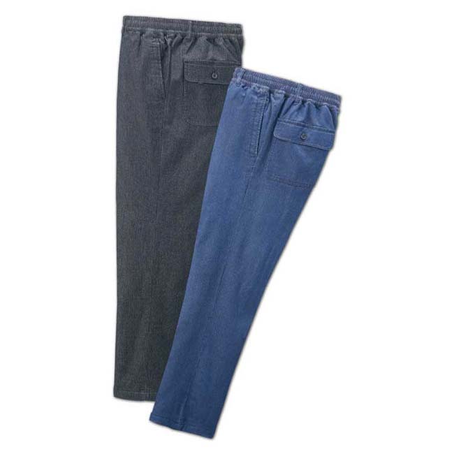 紳士服 メンズ 冬物 あったか裏フリースデニムパンツ 2色組(7850/7851) M L LL 股下63cm 股下66cm【送料無料】