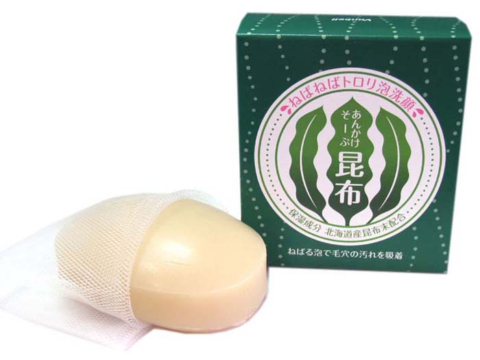 【SG】 48個セット 洗顔石鹸 あんかけそーぷ 昆布 100g（泡立てネット付）/日本製 sangost
