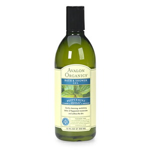 アバロンオーガニクス（Avalon Organics） バス＆シャワージェル ペパーミント 350mlすっきりクールなミントの香り。天然成分、無添加、オーガニックの優しいボディシャンプー（ボディソープ）。バブルバス（泡風呂）にも使えるバスジェル（泡ぶろ）