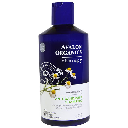 アバロンオーガニクス（Avalon Organics） フケ防止（ふけ予防） シャンプー 415mlサリチル酸2%配合。アロエベラ、ティーツリー、カモミールなどエッセンシャルオイルをブレンドし、頭皮の乾燥、皮膚炎などを緩和します。髪の毛の根元から毛先まで栄養補給