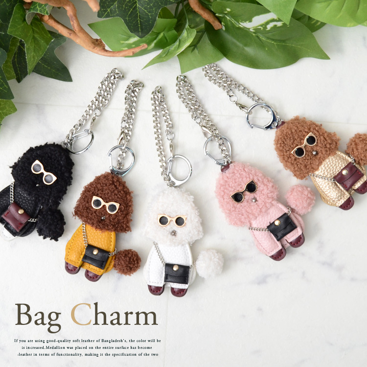 美品✭バッグチャーム 犬 キーホルダー メンズ 犬 バッグチャーム キーホルダー ブランド レザー レディース