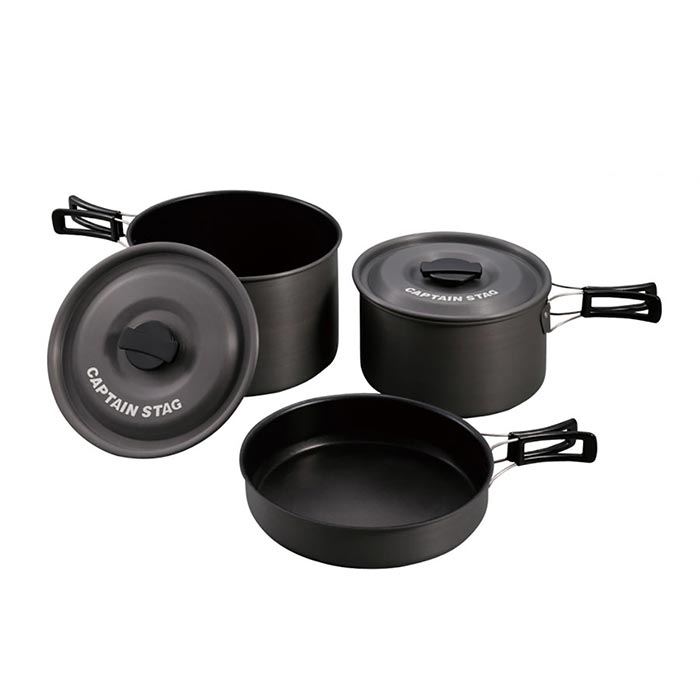 キャプテンスタッグ メンズ レディース アルミクッカー Lセット アウトドア用品 調理器具 料理 鍋 フライパン キャンプ BBQ 送料無料 CAPTAIN STAG UH-4203|バイタライザー