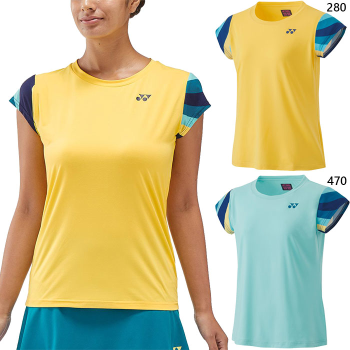 YONEX バドミントン 半袖シャツ ホワイト/イエロー 楽天市場】ヨネックス ジュニア キッズ ゲームシャツ テニス
