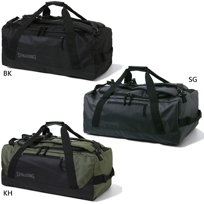 70L スポルディング メンズ レディース ヴァースダッフル 3WAY ダッフルバッグ ボストンバッグ バスケットボールバッグ 鞄 ブラック 黒 グレー カーキ 灰色 送料無料 SPALDING 50-018BK 50-018KH 50-018SG