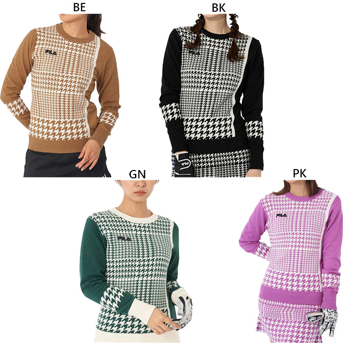 楽天市場】レディース フィラ ゴルフ 長袖 クルーネックセーター ロゴ