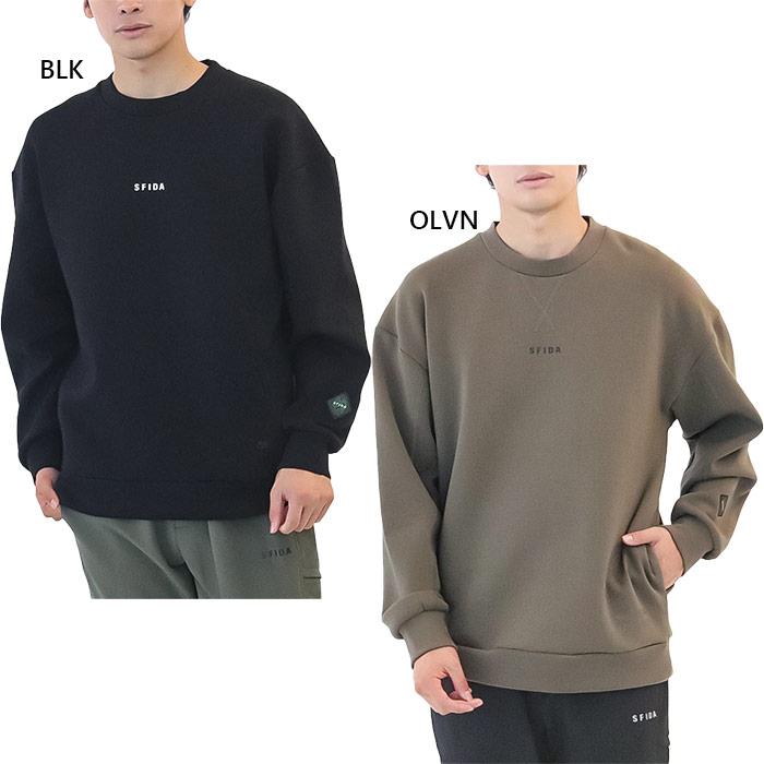 スフィーダ メンズ レディース ウィンター ウォーム WINTER WARM T/C スウェットクルー カジュアルウェア トップス トレーナー 長袖 サッカー ブラック 黒 カーキ 送料無料 Sfida SA-24513|バイタライザー