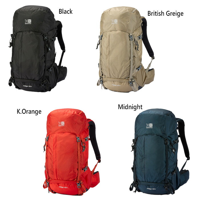40L カリマー メンズ レディース リッジ ridge 40+ リュックサック デイパック バックパック バッグ 鞄 登山 ハイキング アウトドア ブラック 黒 ネイビー オレンジ ベージュ 送料無料 karrimor 501205