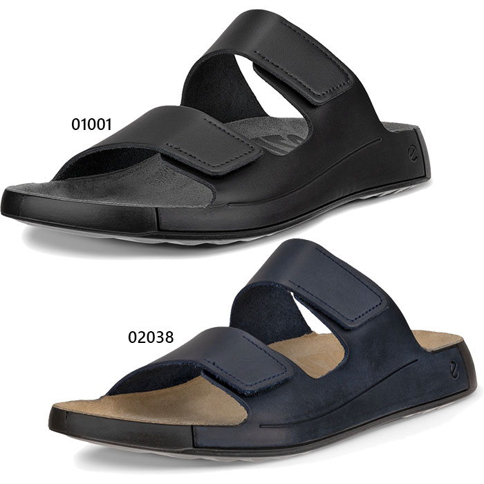 エコー メンズ ヌバック2 ストラップサンダル cozmo sandal サンダル シューズ ブラック 黒 ブルー 青 送料無料 ecco 500904