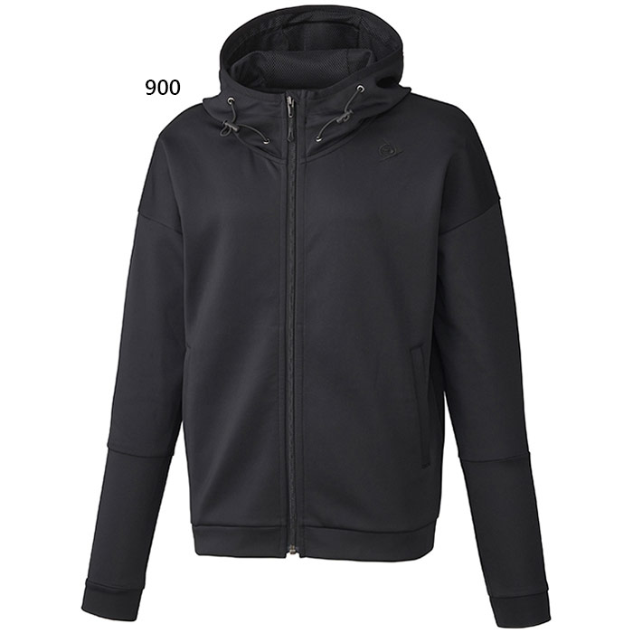 ダンロップ レディース フーデッド スウェット HOODED SWEAT SHIRT テニス バドミントンウェア トップス パーカー 長袖 ジップアップ ブラック 黒 送料無料 DUNLOP DAN3360W｜バイタライザー