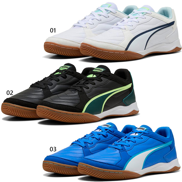 PUMA - プーマ フットサルシューズ エヴォスピード サラ 3.4（ブルー×イエロー） プーマ】フットサルシューズ エヴォスピード サラ 3.4（ブルー