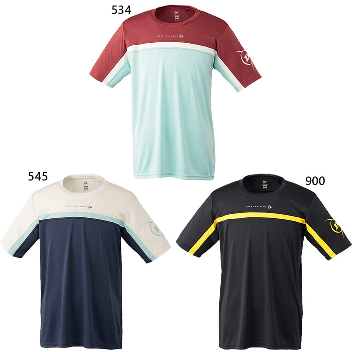 ダンロップ メンズ レディース ゲームシャツ GAME SHIRT テニス バドミントンウェア トップス 半袖Tシャツ ブラック 黒 ネイビー ブルー 青 送料無料 DUNLOP DAL8540