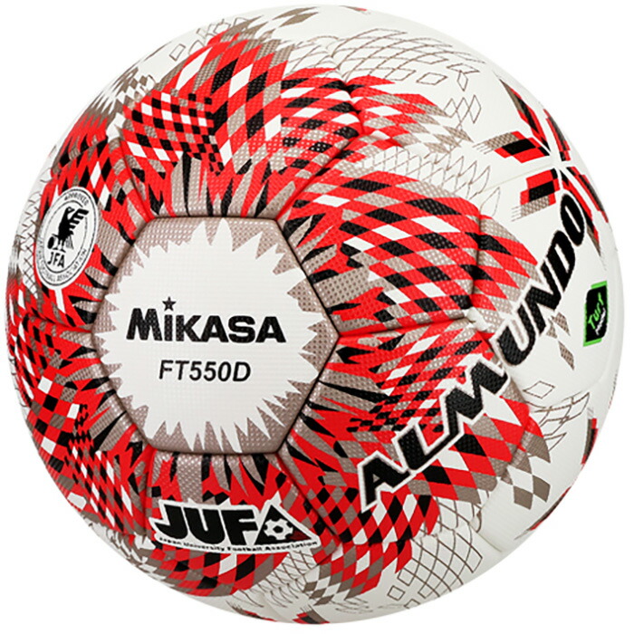 5号球 ミカサ メンズ レディース サッカーボール アルムンド ALMUNDO 大学サッカー連盟JUFA公式試合球 国際公認球 検定球 貼り 芝用 レッド 赤 送料無料 MIKASA FT550DRBSJ