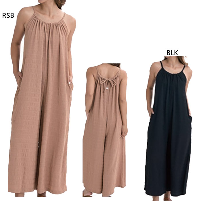ビラボン レディース チルウェア CHILLWEAR POLY SHIRRING COMBINAISON ロングパンツ カジュアルウェア ボトムス ブラック 黒 ブラウン 茶色 送料無料 BILLABONG BF01C703