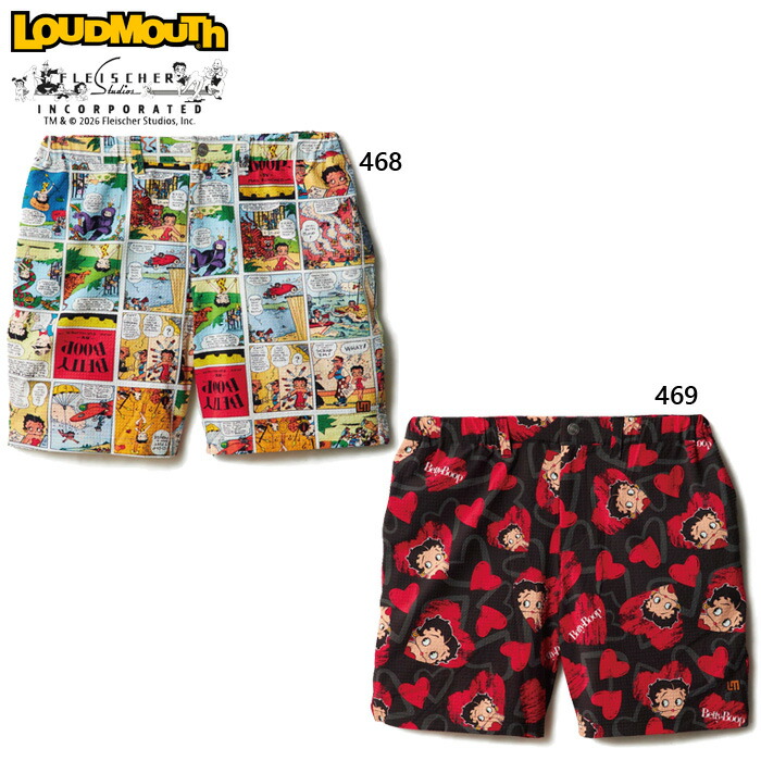 ラウドマウス メンズ ベティー ブープ LOUDMOUTH×Betty Boop ショートパンツ ゴルフウェア ボトムス 吸汗速乾 UVカット 送料無料 LOUDMOUTH 866316
