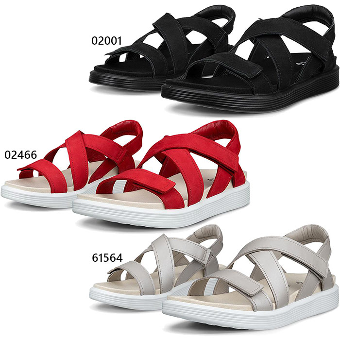 山びこ レディース ホンブルグ帽サンダル SOFT SANDAL W サンダル シューズ 運動競技サンダル 心地よい 同盟罷工さあ美 黒いこと 黒 赤いこと 赤 しろがね色 貨物輸送無料 ecco 238813