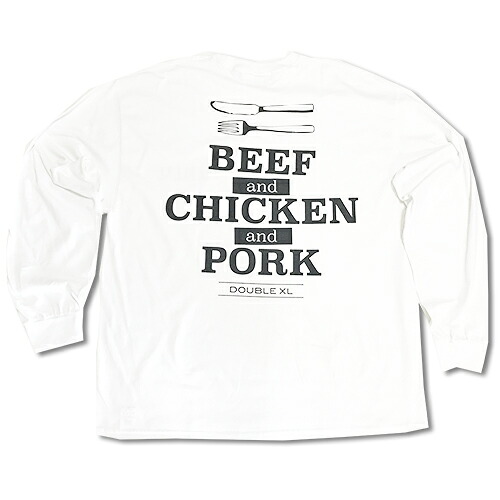 RHC Ron Herman (ロンハーマン): WXL (ダブルXL) BEEF & CHICKEN & PORK ロングTシャツ White