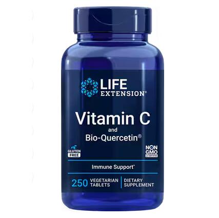ビタミンC 1000mg + バイオケルセチンフィトサム 250粒 ビタミン サプリメント 【Life Extension Vitamin C and Bio-Quercetin 250 Vegetarian Tablets】画像