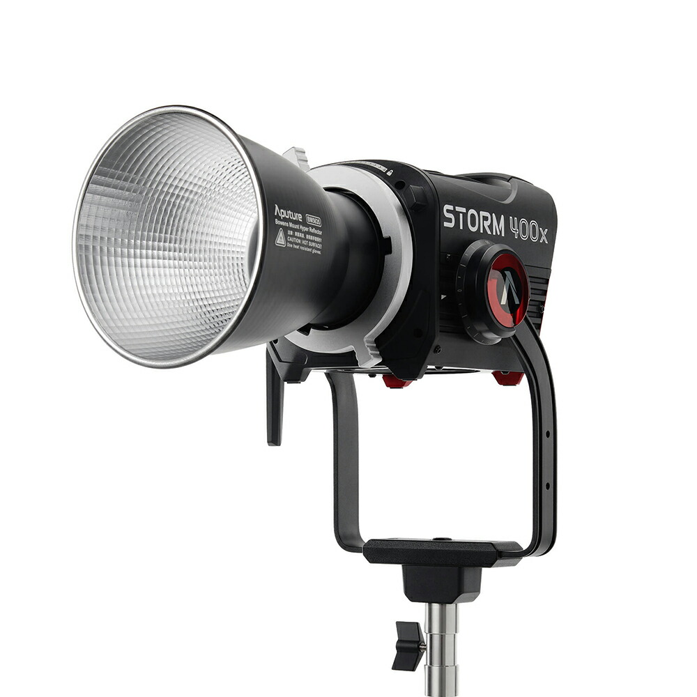 Aputure STORM 400x 400W LED映画化点火装置 BLAIR 2500K-10000K色体温 ±100%G/M合わせる能力のある DMX512 CRMX 適用業務取り締まる能力のある Vマウント蓄電池給電能力のある ProLock Bowensマウント制作室映画化、触れ散らかす、 活動写真仕立て上げる、映像映画化などに当て嵌める 労働者階級遣りかた 揺るぎ無い光点火装置