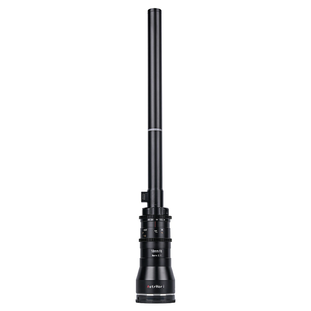 AstrHori 18粍 F8 マクロプローブレンズ APS-C 2x ハウツー物興味の中心 取りはずし能力のある 雨合羽防塵 LEDフィル点火装置内蔵 Sony E Fuji X Canon RF/EF Nikon Z/F M43 Lマウント相応う マクロ命令水晶体