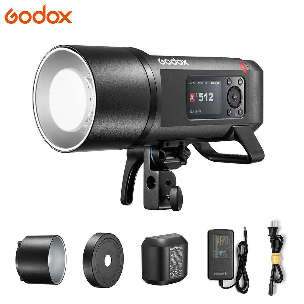 Godox AD600Pro II 露天制作室閃光電球 600Ws GN87 TTL HSS 1/8000s 2800K-6000K色体温 40Wバイカラーモデリングライト 0.01s~0.9s再利用ひと休み 乾電池付き添い人 Bowensマウント 閃光電球 露天、制作室に当てはめる