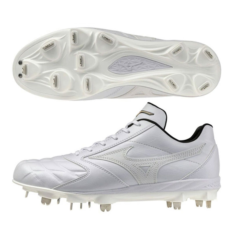 ミズノ MIZUNO グローバルエリート スピードレボエリート2 ワイド 野球 金具 スパイク シューズ 白スパイク GE26SS (11GM261001)｜ビバスポーツ