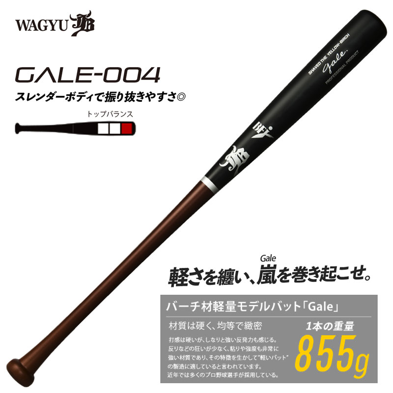 和牛JB バーチ材硬式木製バット (Gale) ゲイル野球 軽量(中学硬式 高校 大学社会人) 22FW(GALE004)｜ビバスポーツ