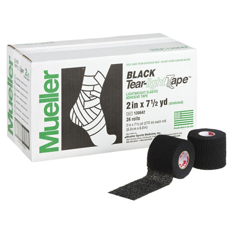 【ロット売りわたす：入り数24】MUELLER(ミューラー)ティアライトテープ 黒いこと 24ケボディーケア テーピング(130642)