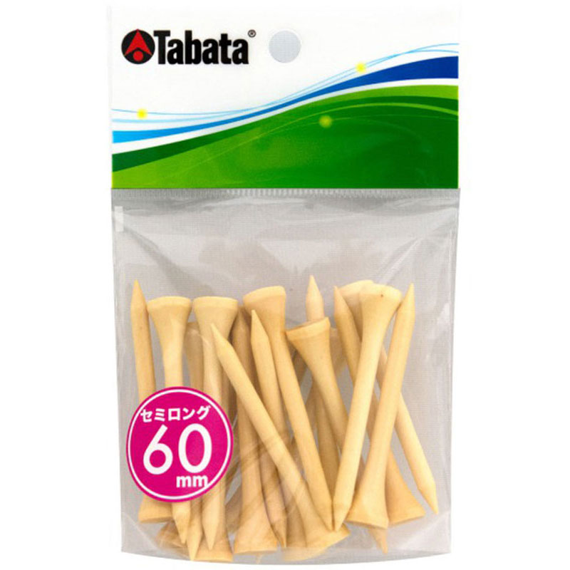 【ロット販売：入り数30】 Tabata GOLF(タバタゴルフ) 白木ティー セミロング ゴルフ グッズ その他 (gv0509)