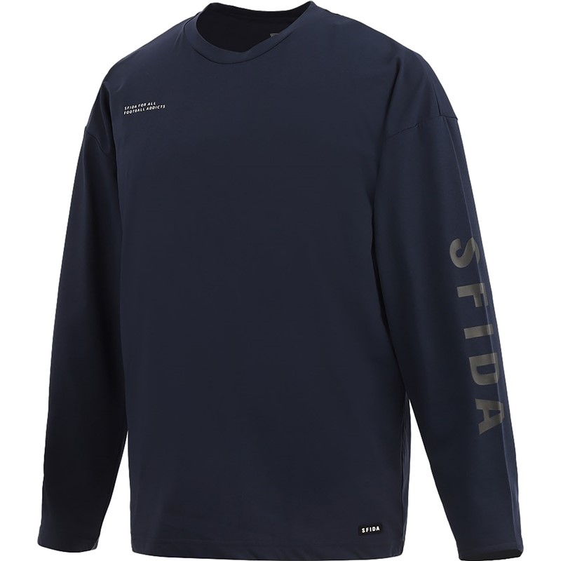sfida(スフィーダ) SOFT DRY ロングスリーブトップス フットサル 長袖Tシャツ (sa25104-nvy)