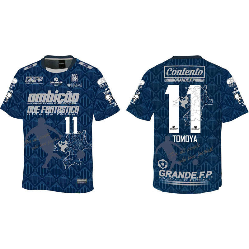 GRANDE.F.P グランデエフピー 見木友哉×GRANDE.F.Pコラボ TOMOYA・NO.11 昇華転写サポート 半袖プラシャツ フットサル プラクティスシャツ gfph25011-87