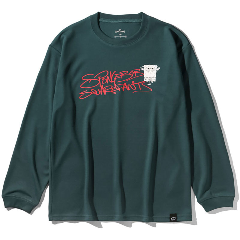 SPALDING スポルディング ジュニア ロングスリーブTシャツ スポンジ・ボブ グラフィティ バスケットボール ロングＴシャツＪＲ (sjt25186s-2700)