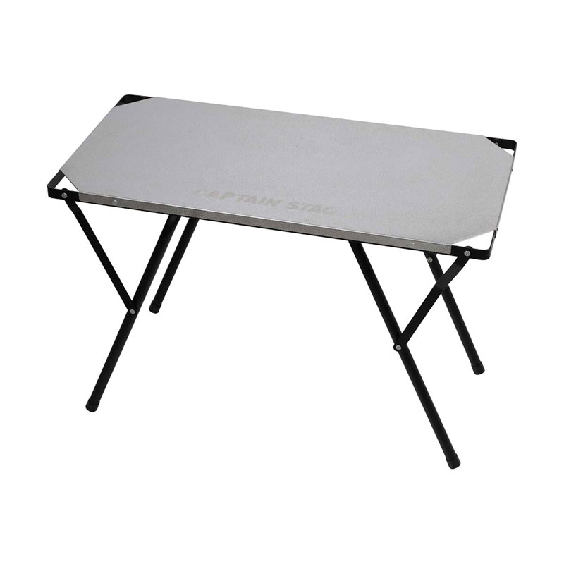 CAPTAIN STAG(キャプテンスタッグ)2way ステンレスサイドテーブル 60×30トレッキング キャンプ用品 テーブル チェア(UC555)|ビバスポーツ