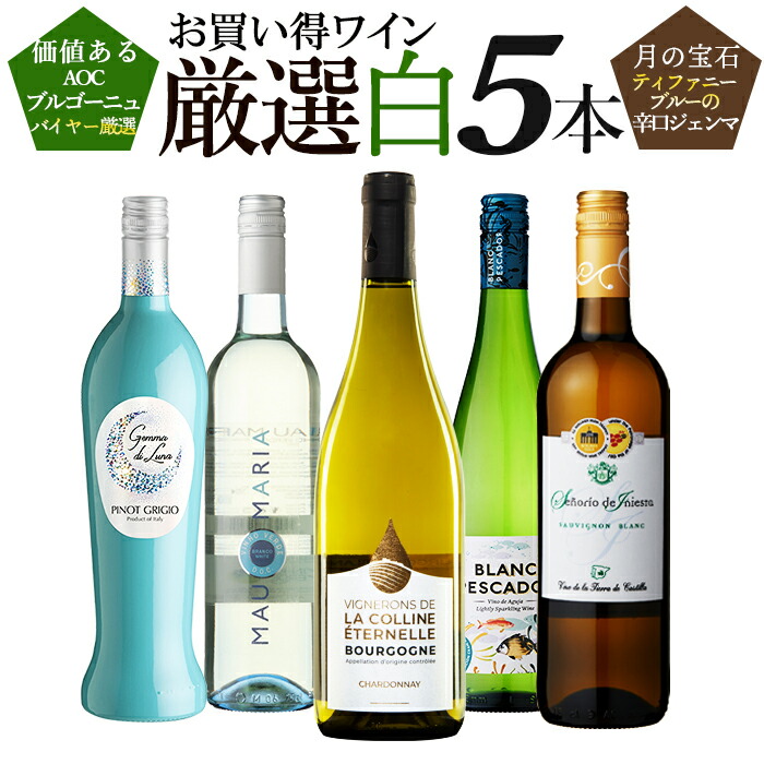 一番の贈り物 ワイン ワインセット お買い得 福袋 白ワイン 5本セット 白ワインセット 微発泡白ワイン 白セット 辛口 送料無料 一部除外  fucoa.cl