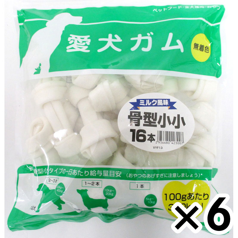愛犬チュインガム 市乳味わい 骨型 小小16本 ×6個仕掛ける  愛玩動物 お兄ちゃん（犬） チュインガム ビバホーム