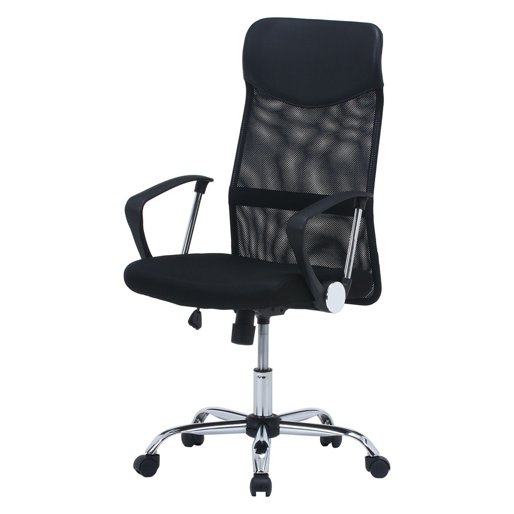 【新品・送料無料】メッシュチェアー肘付 (ブラック)（グレー） たのめーる】メッシュチェアFL 肘付 ブラック 1脚の通販
