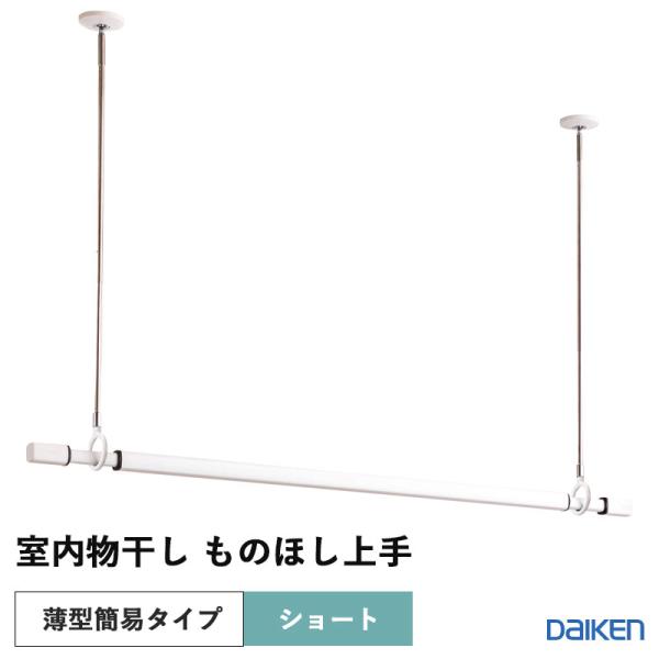 ダイケン 大建工業 DAIKEN 収納 物干し 室内物干し ものほし上手 天井直付薄型簡易タイプ セット ショート ホワイト FQ0420-S5W 送料無料