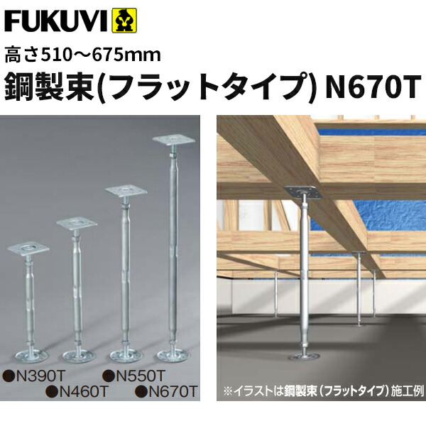 【送料無料】フクビ 鋼製束　フラットタイプ　N670T　NKT670T　高さ510～675ｍｍ　20個セット