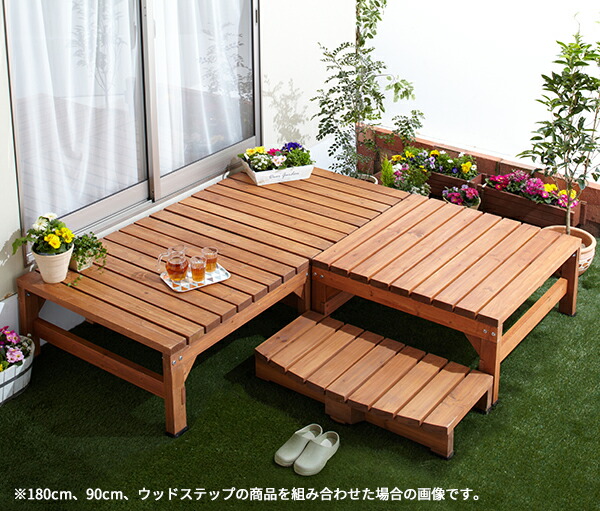 谷村実業株式会社 木製ウッドデッキ 0.5坪セット ホワイト TAN-752(0.5ツボ)WH 1個（直送品） - アスクル