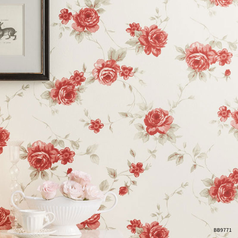楽天市場 壁紙 薔薇 バラ フラワー 花柄 のり付き のりなし シンコール ベスト クロス 9770 9771 ビバ建材通販
