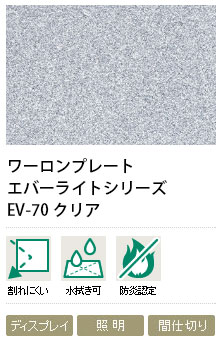 ワーロンプレート せつ然たる EV-70 1粍厚 930×1850粍 1枚
