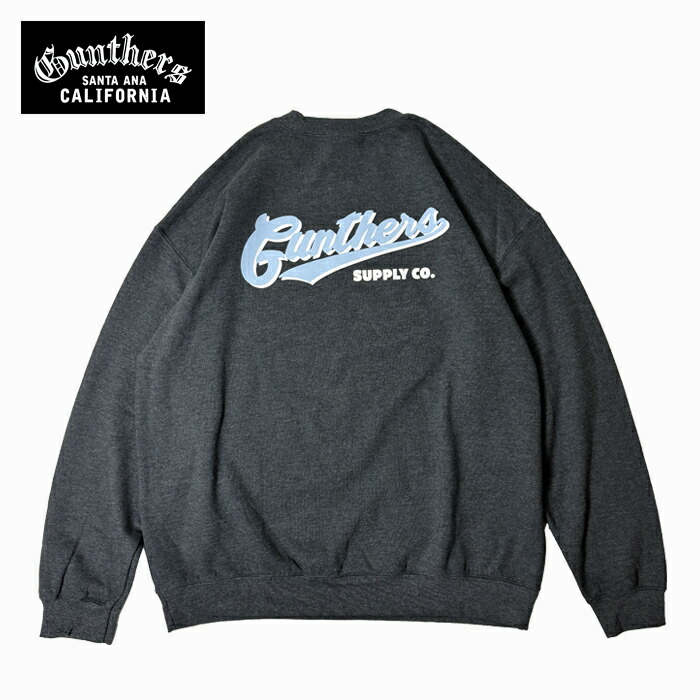 【GUNTHERS】GUNTHERS - SUPPLY CO SCRIPT - CREWNECK SANTA ANA ガンターズ 労働者の一団素っ首 流汗 GRAY メンズ トップス ティーシャツ 心地好い 表どおり ゆったり 調教師 アメカジ ブランド名 今めかしい 分かりやすい 馬鹿でかい大きさ