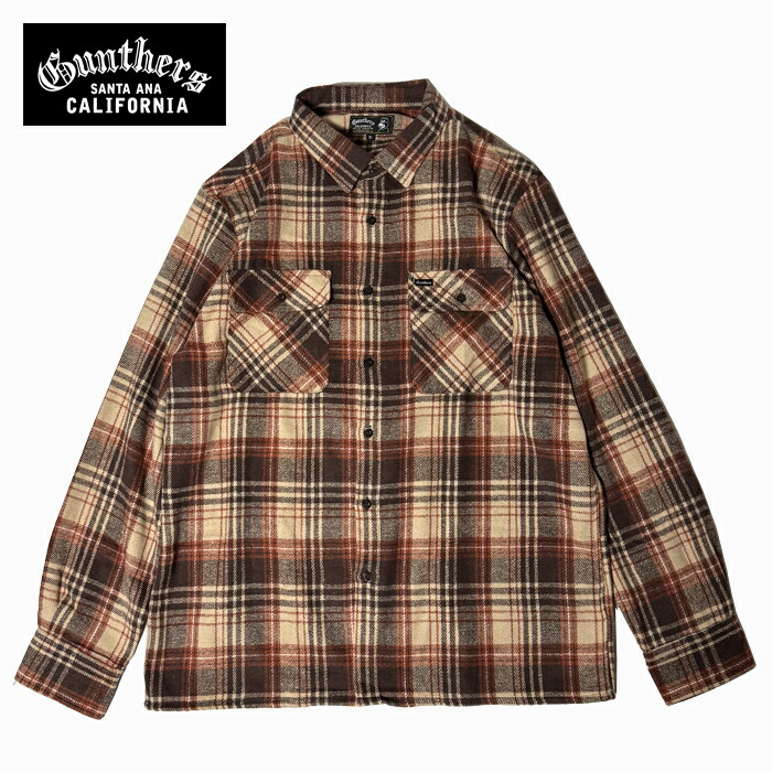 【GUNTHERS】 GUNTHERS - BIRCH FLANNEL - RUST PLAID SANTA ANA ガンターズ 長袖プルオーバー 読み合わせるプルオーバー 赤銅色 メンズ トップス 長袖 長袖プルオーバー 気が大きい大きさ 心地よい 読み合わせる プルオーバー フランネルプルオーバー ブランド名 アメカジ 今めかしい かっこいい
