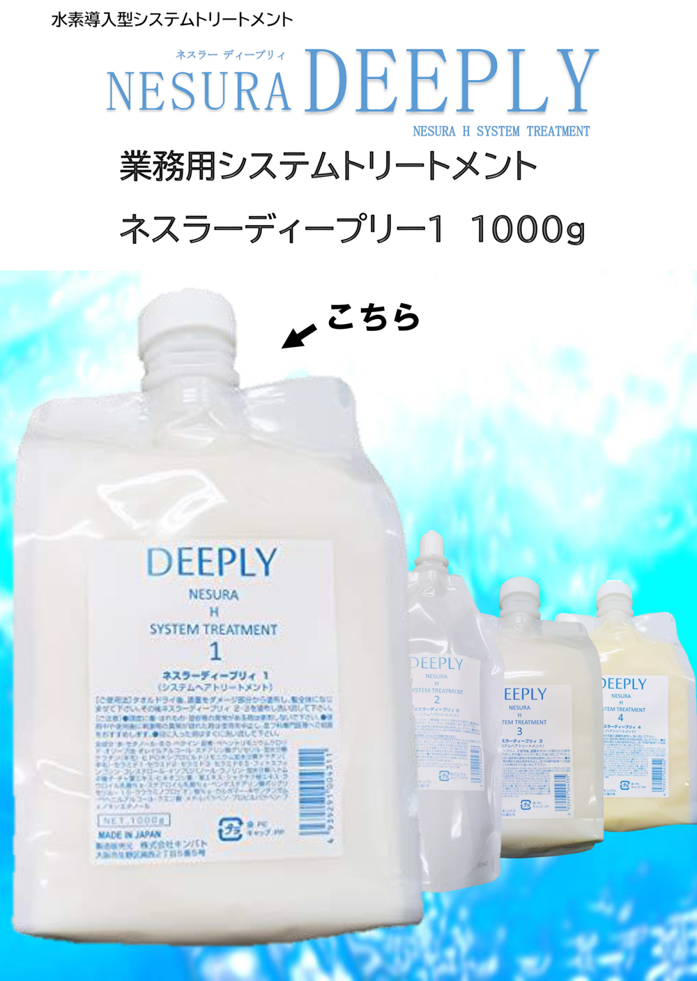 トリートメント レディース 男性 女性 クチコミ ランキング 人気 おすすめ 美容師 美容院 美容室専売 サロン専売 ヘアケア ディープリィ ディープリィ１ 1000g １ システムトリートメント ディープリー ネスラー メンズ パウチ レフィル 詰め替え ユニセックス 定番の