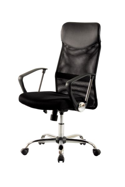 UTILITY 弘益 KHC-935H BK メッシュハイバックチェア 幅61cm 奥行60cm 高さ105～112.5cm 布張り ポリエステル100% スチール 昇降式 送料込み