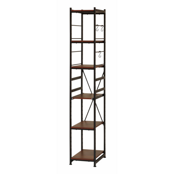 UTILITY 弘益 サラ SSR-30S BR スチールラック スリムタイプ 幅30cm 奥行45cm 高さ180cm 組立式 MDF メラミン化粧板張り スチール 送料込み|viventie