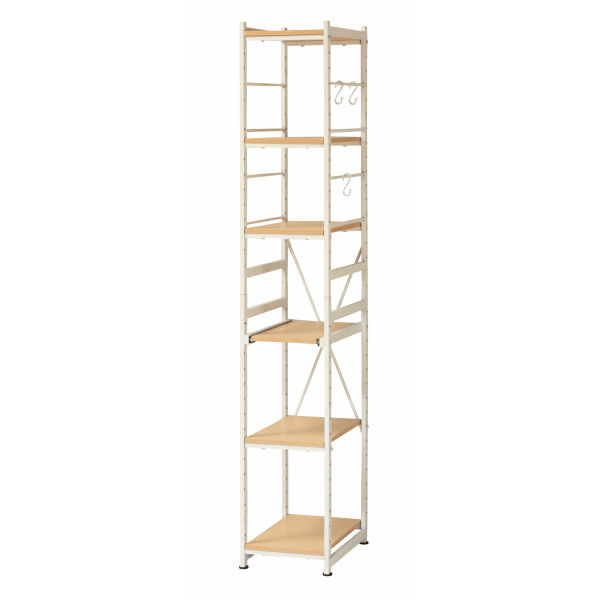 UTILITY 弘益 サラ SSR-30S NA スチールラック スリムタイプ 幅30cm 奥行45cm 高さ180cm 組立式 MDF メラミン化粧板張り スチール 送料込み