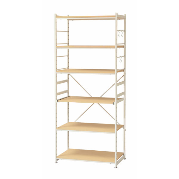 UTILITY 弘益 サラ SSR-75W NA スチールラック ワイドタイプ 幅75cm 奥行45cm 高さ180cm 組立式 MDF メラミン化粧板張り スチール 送料込み|viventie