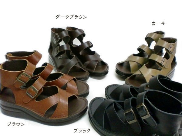 ◆ In Cholje(インコルジェ) 足に優しい靴 本革2本ベルトのナチュラルブーツサンダル(4013)日本製 靴 レディース 婦人靴●送料無料
