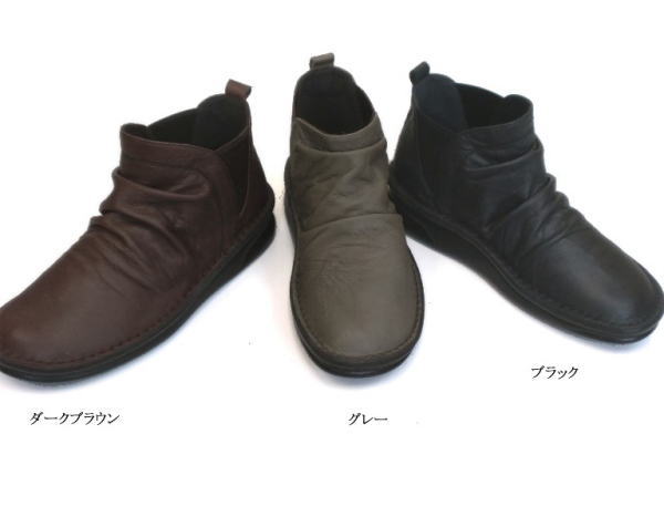 ・◆In Cholje（インコルジェ）足にもの柔らか靴 本革 くしゅくしゅ傍えゴア ブー紅茶（8522）  日本製   靴 ディース お上さん靴●貨物輸送無料