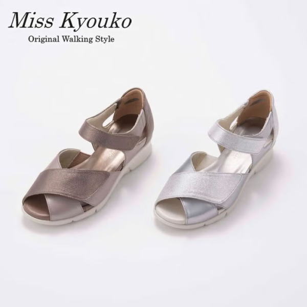 ・【Miss Kyouko】ミスキョウコ コンビクロスサンダル 4E  靴 レディース 成人女性靴 ●貨物輸送無料